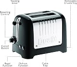 Dualit 2 Slice Lite Toaster Polished Black 36mm Slots Bagel Defrost view 8