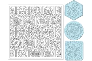 CHGCRAFT Flowers Boom Silicone Texture Stamp Clay Modeling Pattern Pad Texture Sheets for Polymer Clay Making Earrings Jewelry, 5.5x5.5inch