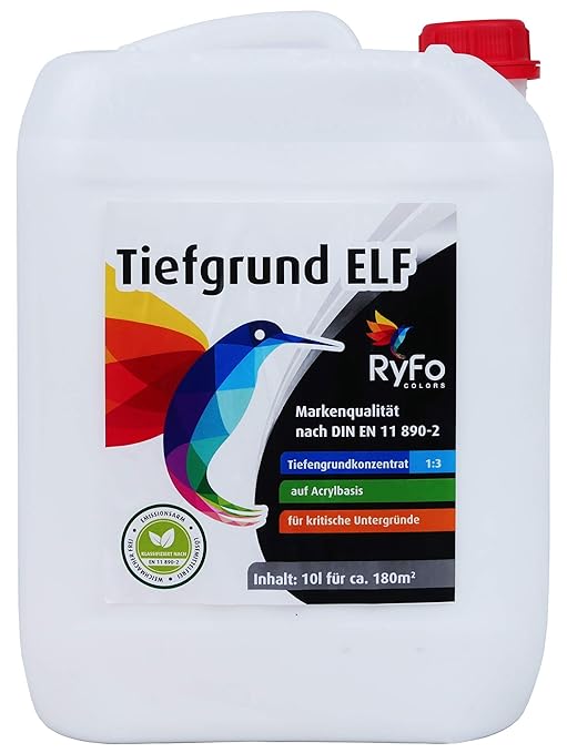 RyFo Colors Tiefgrund ELF 10l - hochwertiges Tiefengrund Konzentrat 1:3, Primer in Maler- und Handwerkerqualität, Haftgrund f