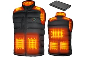 KOVNLO Heated Vest for Men With Battery Pack Included, Smart Controller with Lights-out Design, Electric Heated Jackets