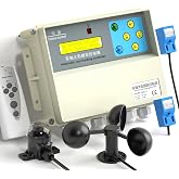 Dual Axis Solar Tracker Controller, Automatic Sun Tracking Controller, Solar Panel Solar Tracking System Control Kit with Sunlight Sensor, Wind Speed Sensor, 2 Limit Sensor, Remote Control