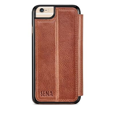 Sena Cases Genuine Leather WalletBook iPhone 87 and iPhone 66S Heritage Cognac