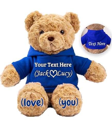 Personalized Teddy Bear Plush - Custom Text + Photo, 8 Inch Stuffed Bear Gift For Valentine's, Birthday - View #2