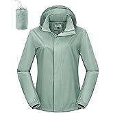 Outdoor Ventures Women's Rain Jacket Lightweight Packable Waterproof Rain Coat with Hood for Travel Golf Hiking Windbreaker