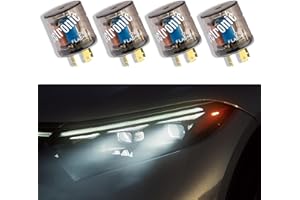 Lecctso 4 PCS 12V 3 Pin Electronic LED Flasher Relay LED Turn Signal Light Two Prong Round Heavy Duty 20 Amps Compatible Automobile Motorcycle Bike Fix Turn Signal Incandescent Bulbs Fast Flash
