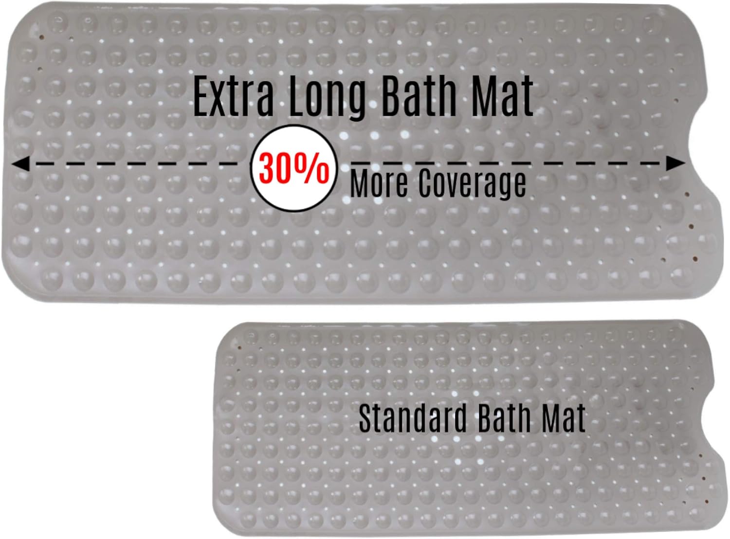 SlipX Solutions Tan Extra Long Bath Mat Adds Non-Slip Traction to Tubs & Showers - 30% Longer Than Standard Mats! (200 Suction Cups, 39” Long Bathtub Mat): Home & Kitchen