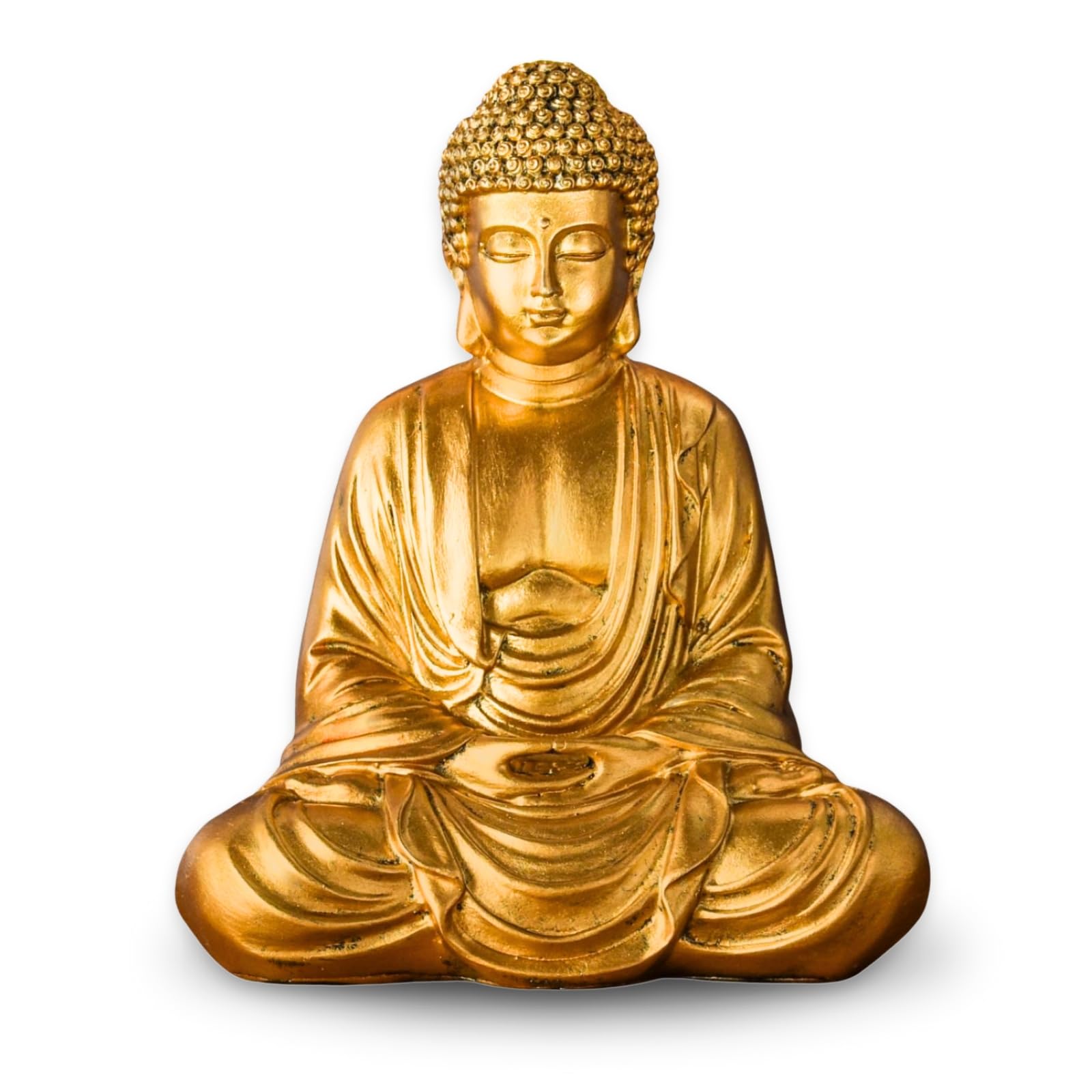 Zen'Light Gold Meditation Buddha Statue – Zen and Feng Shui Decoration – Bring a Soothing and Relaxing Atmosphere to Your Home – Lucky Charm Statue Gold – Height: 20 cm