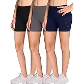 DALIGIRL Volleyball Bike Shorts for Girls Spandex Compression Shorts with Pockets for Kids Dance Yoga and Athletics