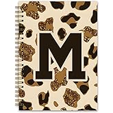 NaZaUK Leopard y2k Initial A Personalized Notebook, Cheetah Print Notebook, Monogrammed Gifts for Women Teen Girls, Back to School Supplies, Back to School Gifts for Students, College Notebook 5.5x8.3