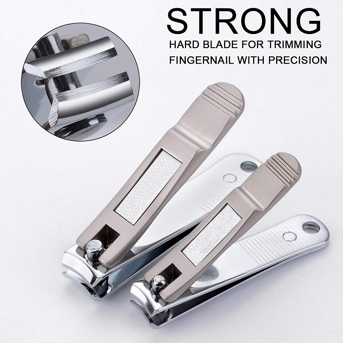 FAMILIFE Manicure Set, 7 in 1 Professional Manicure Pedicure Set Nail Clipper Set, Stainless Steel Professional Grooming Kit with Gray Leather Portable Travel Nail Clipper Set for Men Father : Beauty