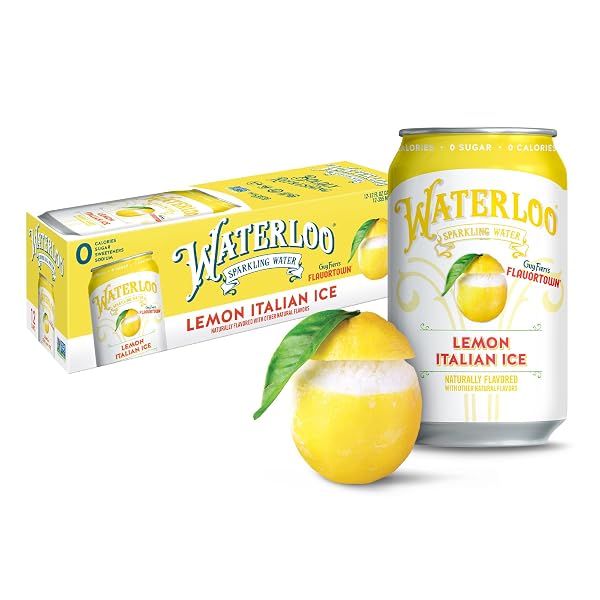 WATERLOO SPARKLING WATER, LEMON ITALIAN ICE NATURALLY FLAVORED,...