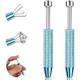 ONESING 2Pcs Piercing Ball Grabber Tool for Changing Jewelry, Stianless Steel Flat Back Earring Applicator Internally Threaded Push Pin Piercing Grabber Tool