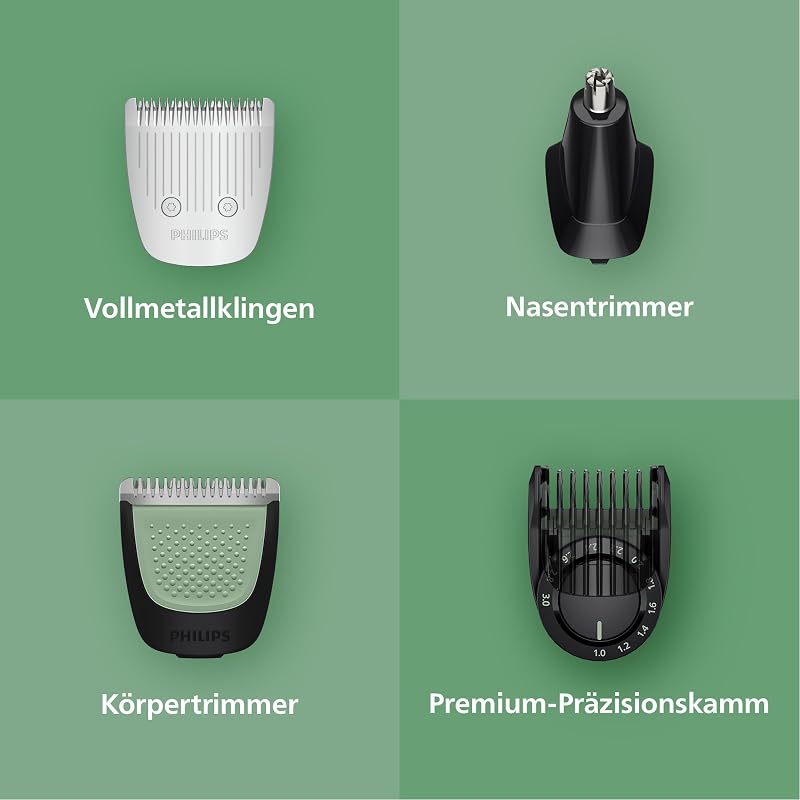 Multigroom Series 9000 All-in-One 19-teiliger Barttrimmer und Haarschneider + OneBlade-Trimmer - Komplettes Pflegeset für Gesicht, Kopf & Körper, 27 Längeneinstellungen (0,2-20 mm), MG9556/15
