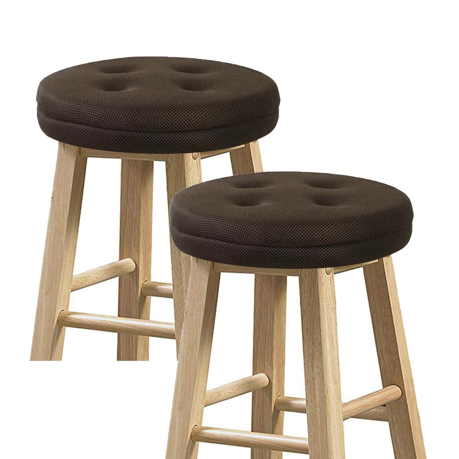 Photo 1 of baibu Set of 2 Bar Stool Cushions, Super Breathable Round Bar Stool Cover Seat Cushion Brown 12" - 2 Cushions Only