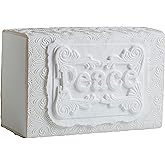 The Favorite Place Burial Biodegradable Urn for Human Ashes, Large Peace Urn Box, Water Burial Urn, EcoFriendly Urn, Peace on Soft White Swirl K-112