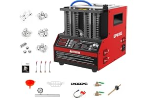 QPKING Fuel Injector Cleaner,CT160 Heated Injector Cleaner Tester,4-Cylinder Fuel Injector Cleaner Tool,Fuel Injector Cleaner Machine,Diesel Fuel Injector Cleaner Tester With Drain Valve,11 Functions,110V
