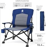 EVER ADVANCED Oversized Folding Camping Chair with Lumbar Support 230KG Blue view 8