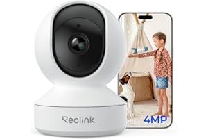 REOLINK 4MP Indoor Security Camera E1, Plug-in 2.4G Wireless WiFi 6 for Baby/Pet Monitor with Phone app, 360 Degree Dog Camera with Person/Pet Detection, Night Vision, 2-Way Talk, Local Storage