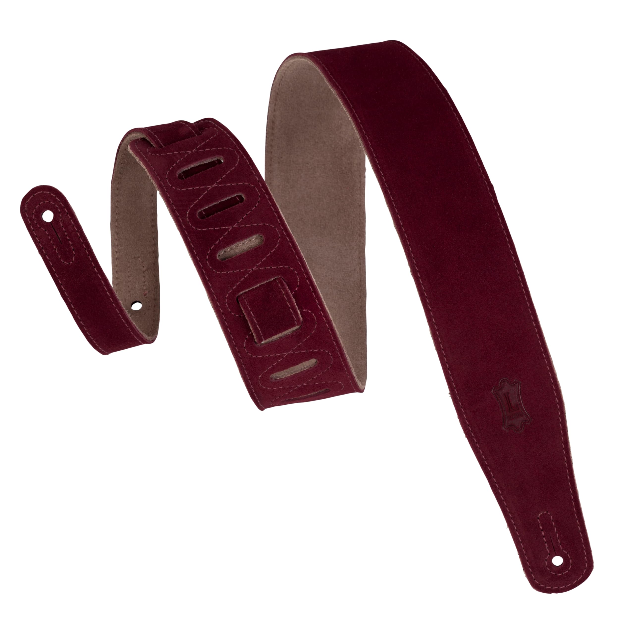 Levy's Leathers Ms26-brg 2.5 inch Suede Leather Strap - Burgundy