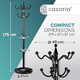 CASARIA Elegant Curved Coat Rack with Black Marble Base 14 Rotatable Hangers view 7