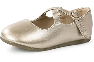 CIOR Toddler Girls Ballet Flats Shoes Ballerina Bowknot Jane Mary Princess Dress Shoes for Wedding Party School