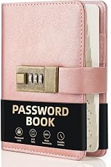 WEMATE Password Book with Lock 600+ Entries Rose Gold 4.33 x 6.18 in