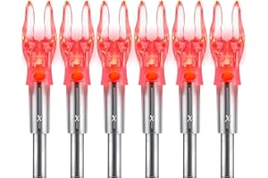KEAUP Lighted Nocks X/5.2mm 6 PCS LED Arrow Nock Universal for Arrows with .204 .233 .244 .246 Inside Diameter, Screwdriver Included