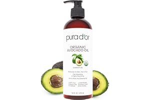 PURA D'OR 16 Oz ORGANIC Avocado Oil - 100% Pure & Natural USDA Certified Cold Pressed Carrier Oil For DIY Beauty, Non-Greasy, Unscented, Hexane Free Liquid Moisturizer - Face Skin & Hair - Men & Women