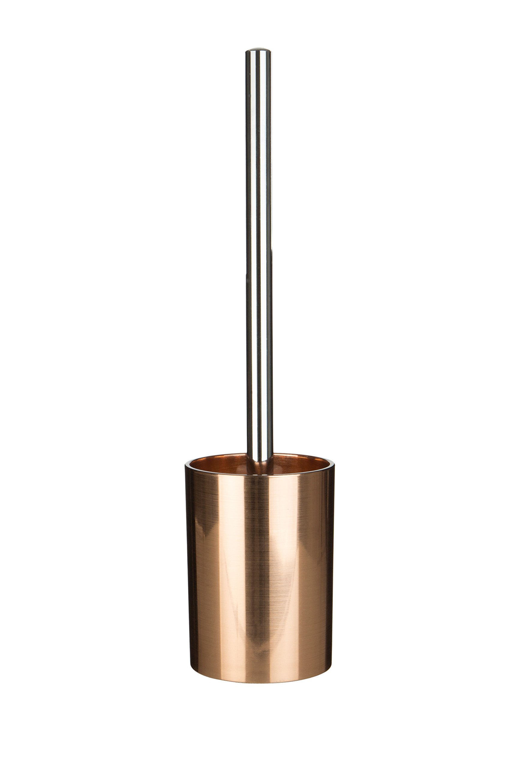 Premier Housewares 1601578 Shine Toilet Brush and Holder, Plastic - Rose Gold, 9.5 x 9.5 x 36 cm
