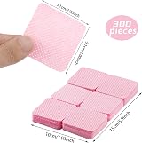 kuou 300 Pcs Nail Wipe Pads Pink 5x5cm Lint Free Remover Wipes view 2