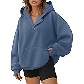 Trendy Queen Womens Oversized V Neck Hoodies with Thumb Hole Pullover Sweatshirts Y2k Clothes Fall Fashion Outfits 2026