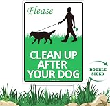 Anley Yard Sign No Pooping Dogs 12x9 with Metal H Stake Stand Outdoor view 1