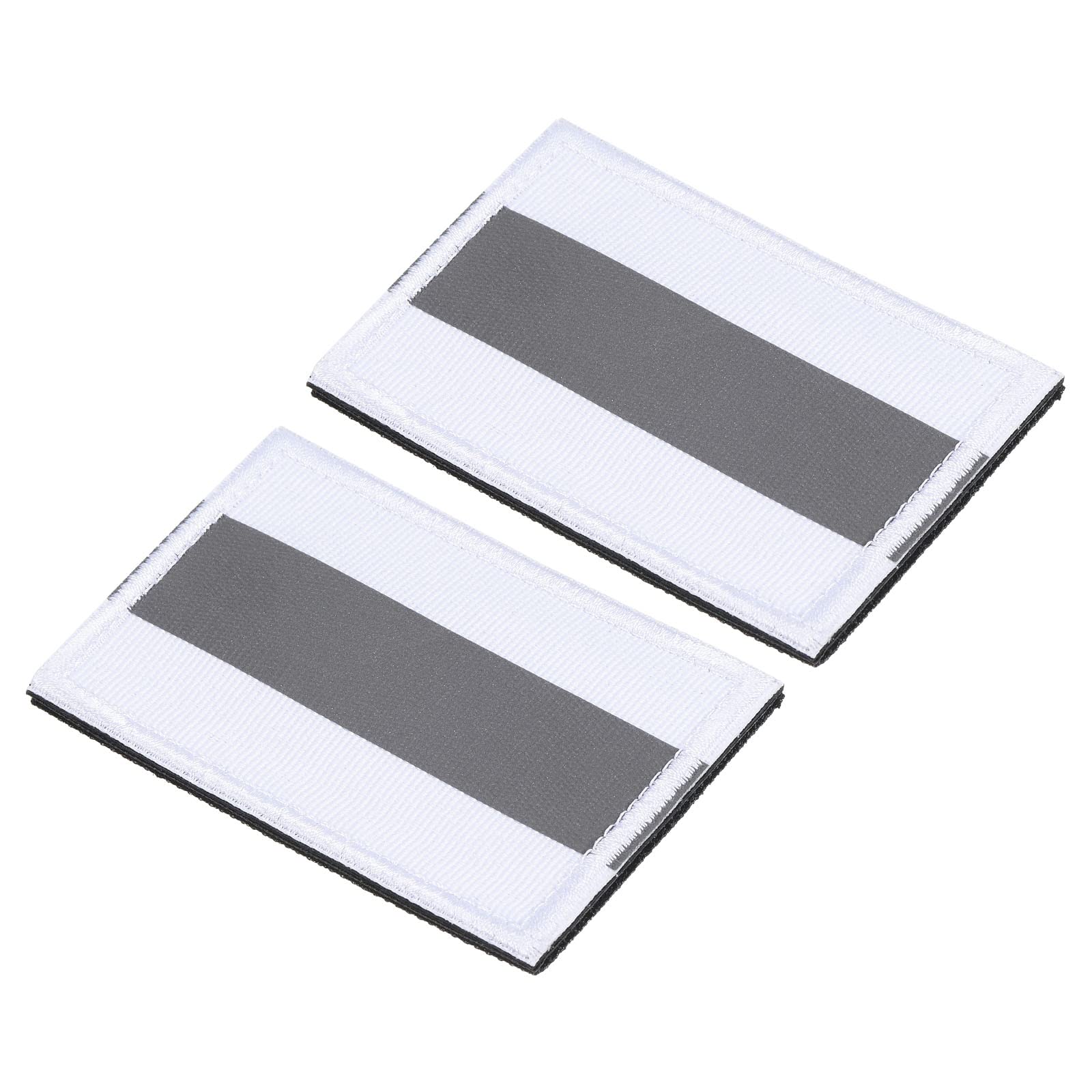 PATIKIL Reflective Patch 2x3, 2 Pcs Hook and Loop Fastener Safety Appliques for Night Sportsperson Worker Hiker, White