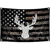 American Flag with Hunting Deer Design 3x5 Feet Banner Indoor Wall Hanging Decoration