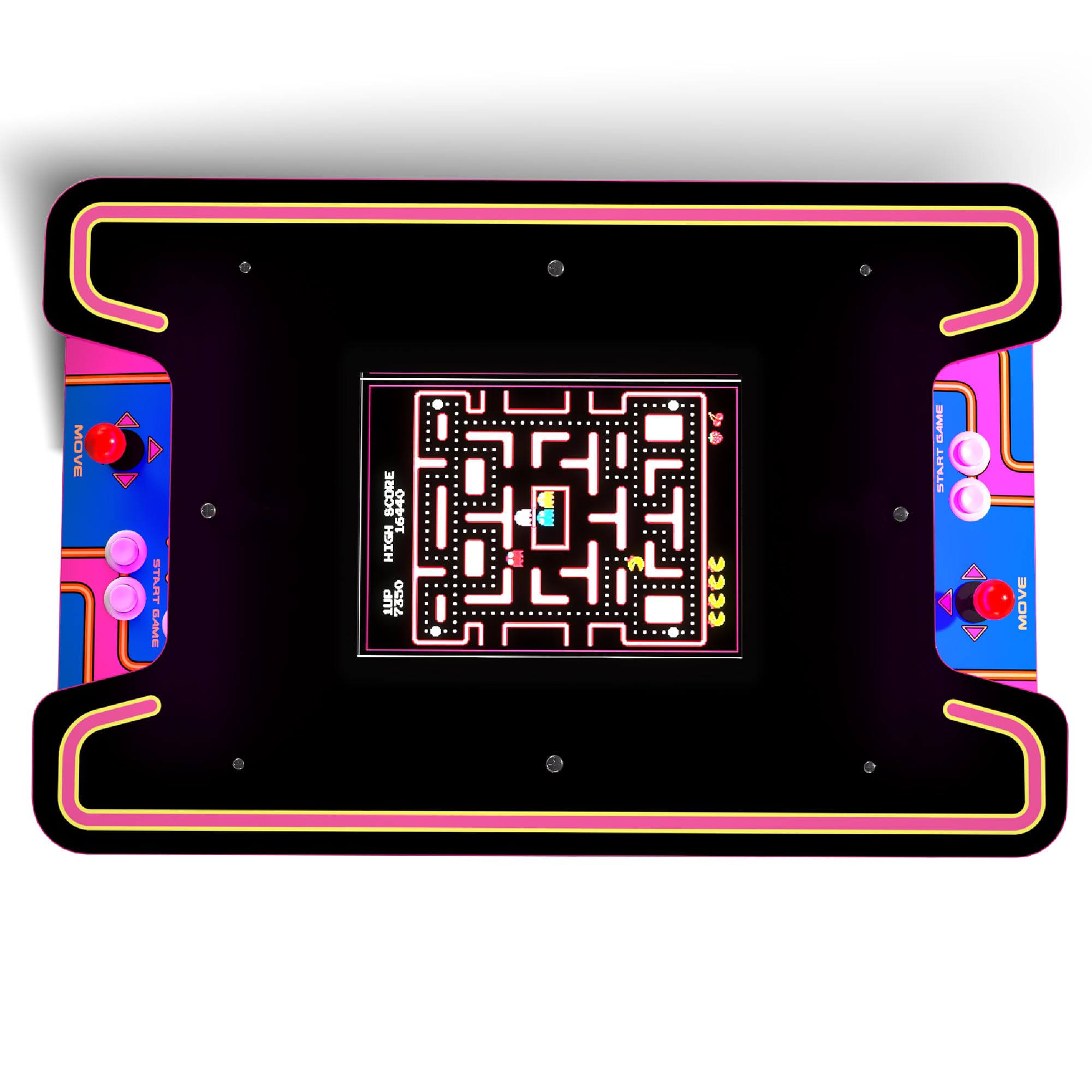 Arcade1Up Ms. PAC-Man Arcade Game Table, Full Home Machine, Black Series Edition - with 12 Games, Multiplayer Control Panel, & 17