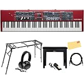 Nord Stage 4 88-Key Digital Piano | Bundle with Adjustable Stand, Bench, Sustain Pedal, Headphones, Instrument Cable, and Austin Bazaar Polishing Cloth