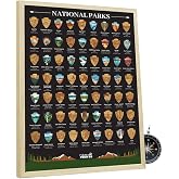 Palettes and Prints US National Parks Scratch Off Poster - Park Gifts | 12&rdquo;x16&rdquo; National Park Posters - Scratch-Off Travel Map - National Park Decor - Map - Wall Art - Track Your Journey