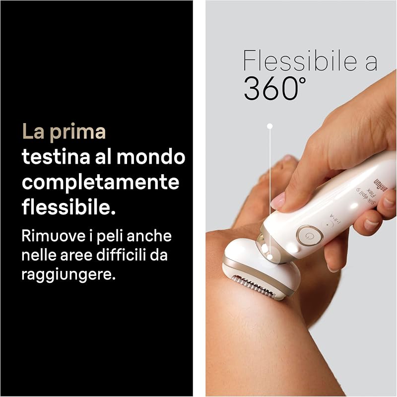 Silk-Épil 9 Flex Epilatore Elettrico Donna, Accessori, 9-042 3d Oro — foto 3 di 8