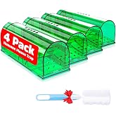 4 Pcs Humane Mouse Traps Indoor for Home, Live Trap No Kill Catch &amp; Release | Reusable Design, No Touch Release, Friendly to Child &amp; Pet, Easy to Use, Waterproof