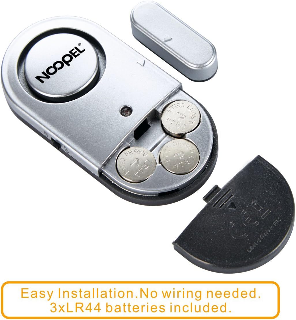 Door Window Alarm 4 Pack Noopel Home Security Ultra-Slim Wireless Magnetic Sensor Burglar Anti-theft 120DB Alarm with Batteries included - Image 5