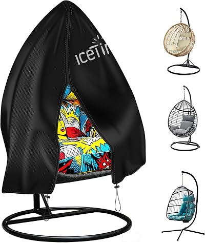 Icetimer Egg Chair Cover - Waterproof, Windproof, Heavy Duty 190x115cm