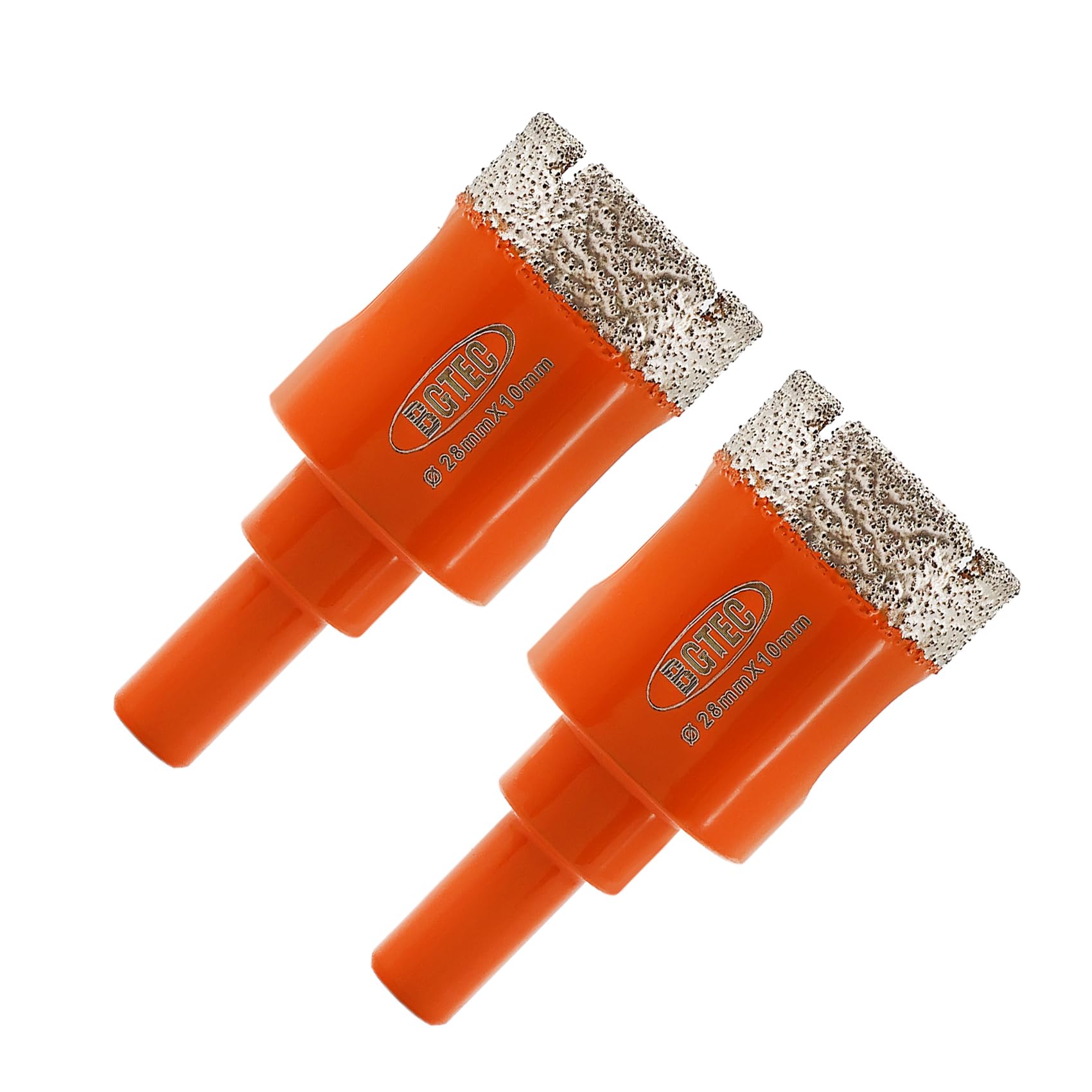 Dry Diamond Drill Bit - BGTEC 2pcs 28mm Hole Saw for Granite,Marble,Masonry, Concrete, Tile/Ceramic, Glass, Hard plastic,Vacuum Brazed Diamond Core Drill Bit Kit