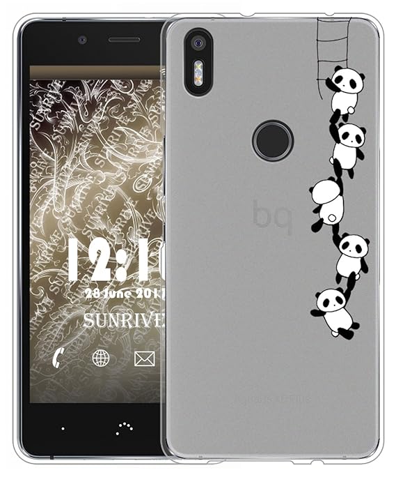 Für BQ Aquaris X5 Plus Hülle Silikon,Sunrive Handyhülle matt Schutzhülle Etui Case Backcover für BQ Aquaris X5 Plus(tpu Panda
