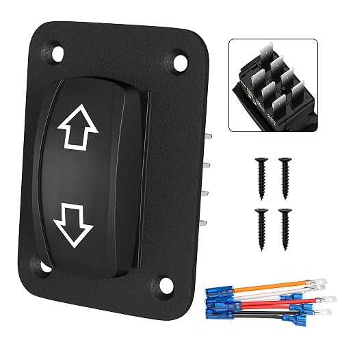 DaierTek Momentary Rocker Switch 12v 24v Up Down Reverse Polarity DPDT ...