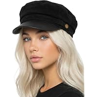 Womens Newsboy Cap Leather Bakerboy Hat Visor Beret Paperboy  display picture 2