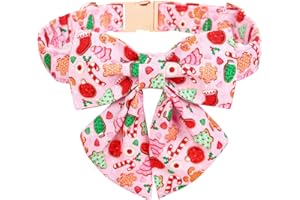 M MACA BATES Maca Bates Christmas Pink Dog Collar with Sailor Bow Tie for Large Girl Boy Dogs,Cute Gingerbread,Tree Pattern, Breakaway Adjustable Durable Collars,Winter for Male Female Puppy