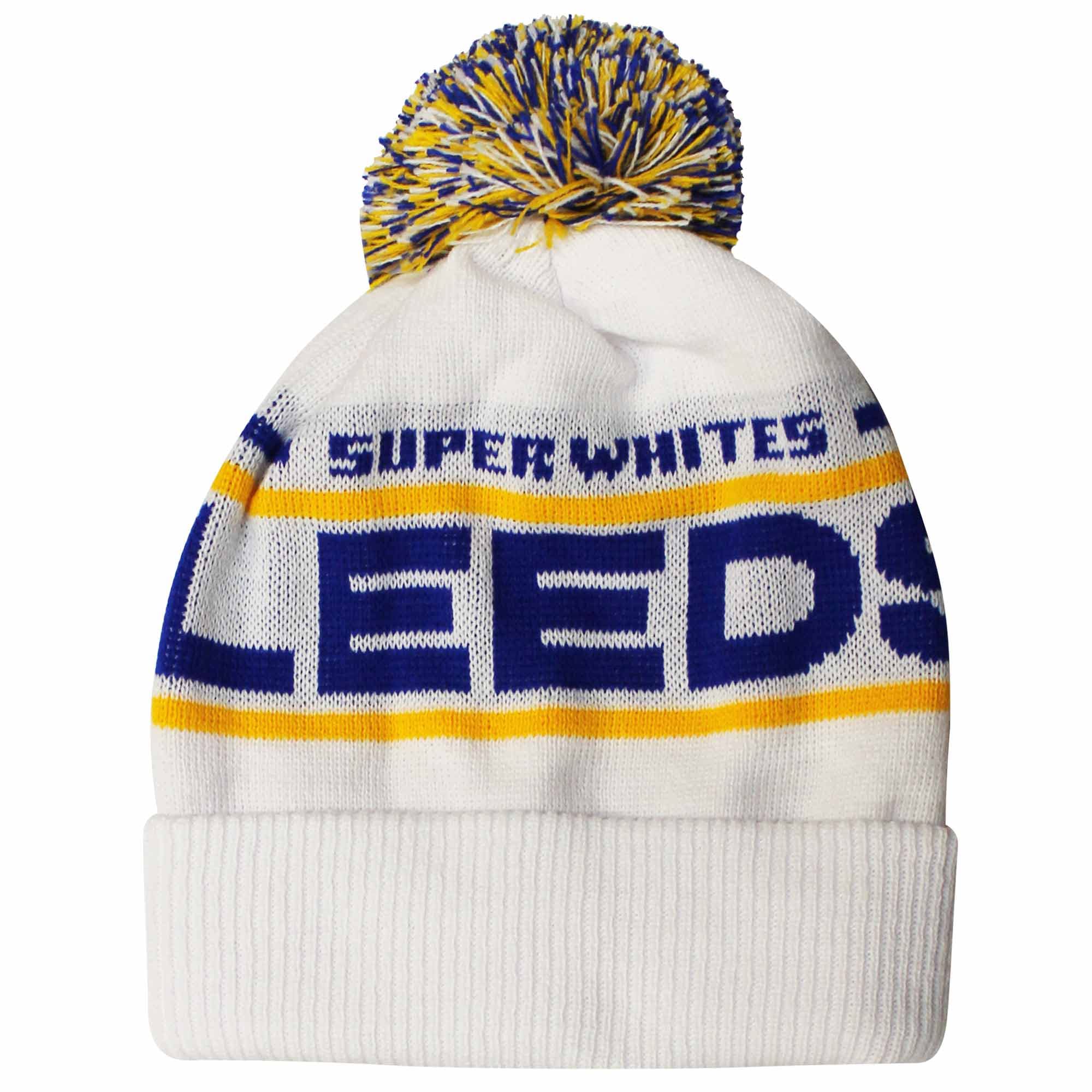 GIFTS 4 ALL Leeds Utd Football Fans Ski Bobble Hat, Leeds Football Woolly Hat, Leeds Football Souvenir Hat Multi