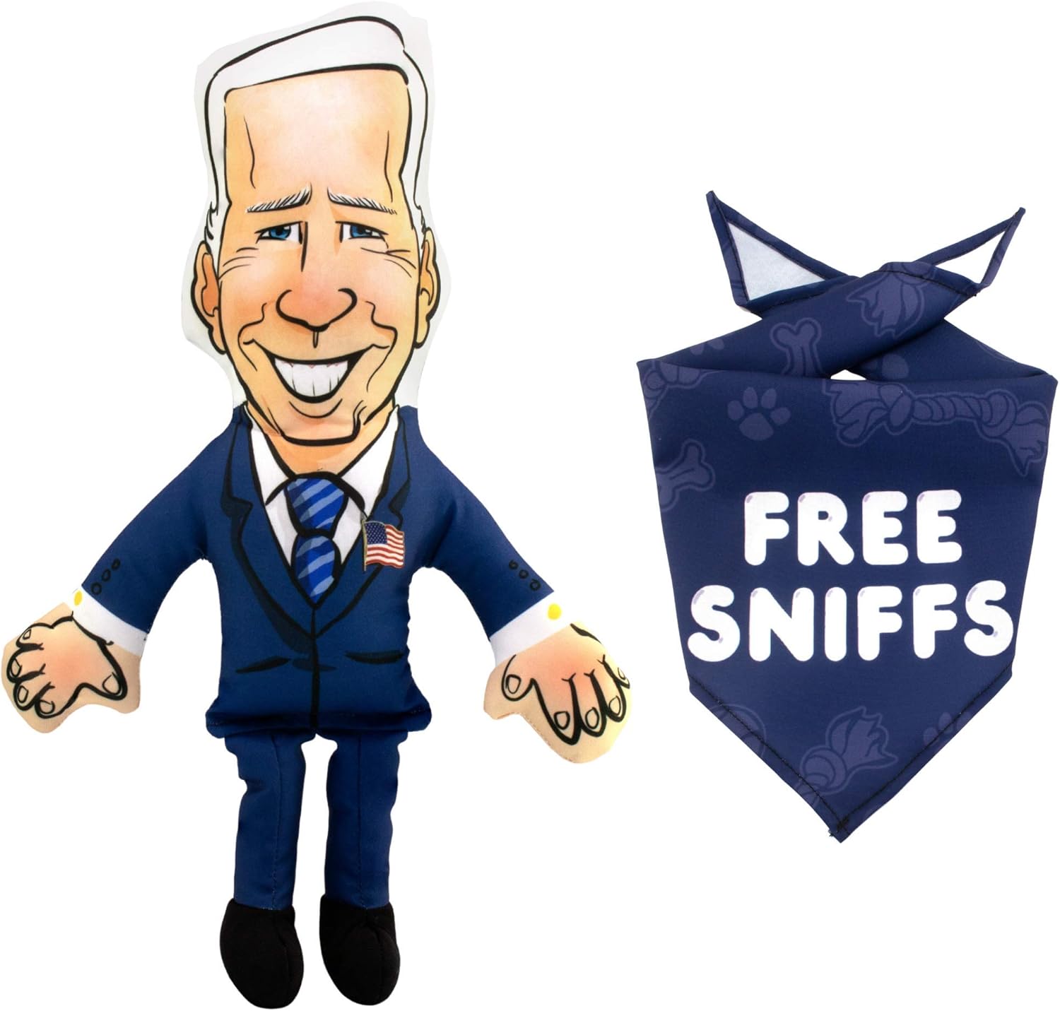 Pet Supplies Political Satire Bite a Biden Dog Toy and Dog Bandana