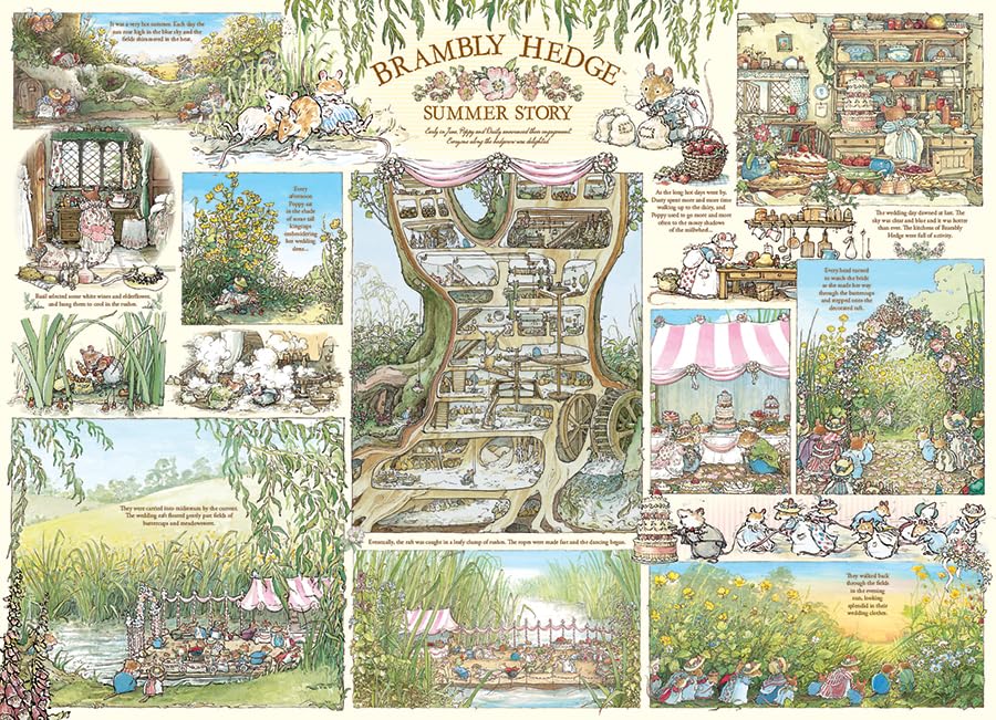 Cobble Hill 1000 Piece Jigsaw Puzzle - Brambly Hedge Summer Story - Poster Included