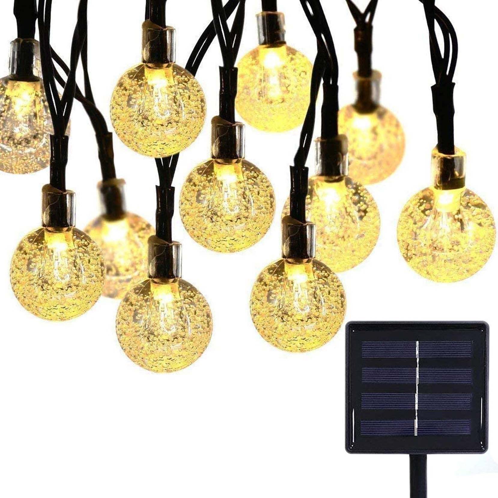 KEEDA Outdoor Solar 30LED Globe Ball String Lights for Garden Patio Yard Christmas Festival Party Decoration (Warm White)